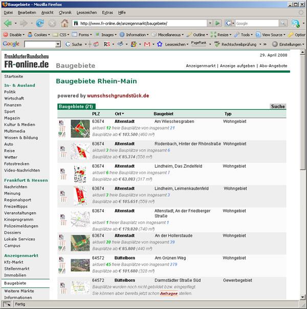 fr-online Baugebiete
