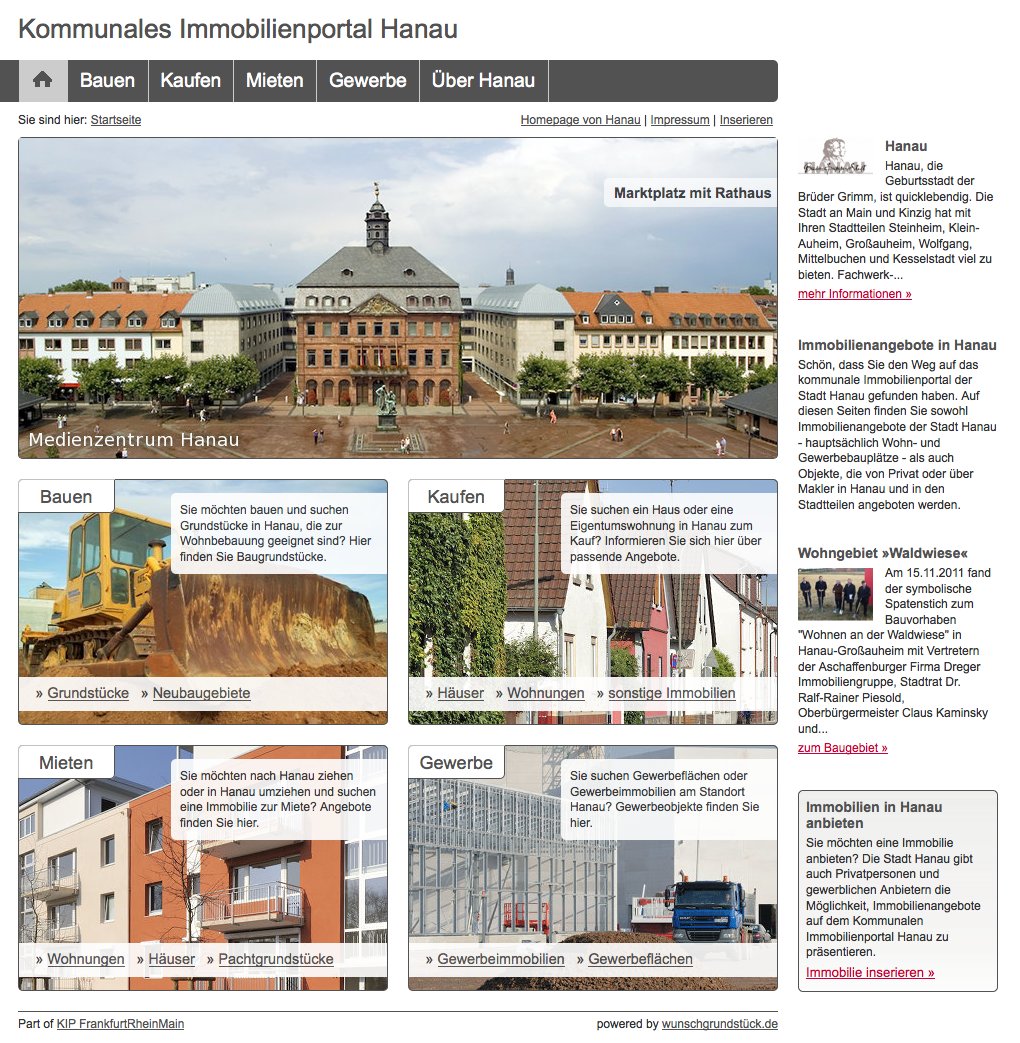 Das kommunale Immobilienportal der Stadt Hanau