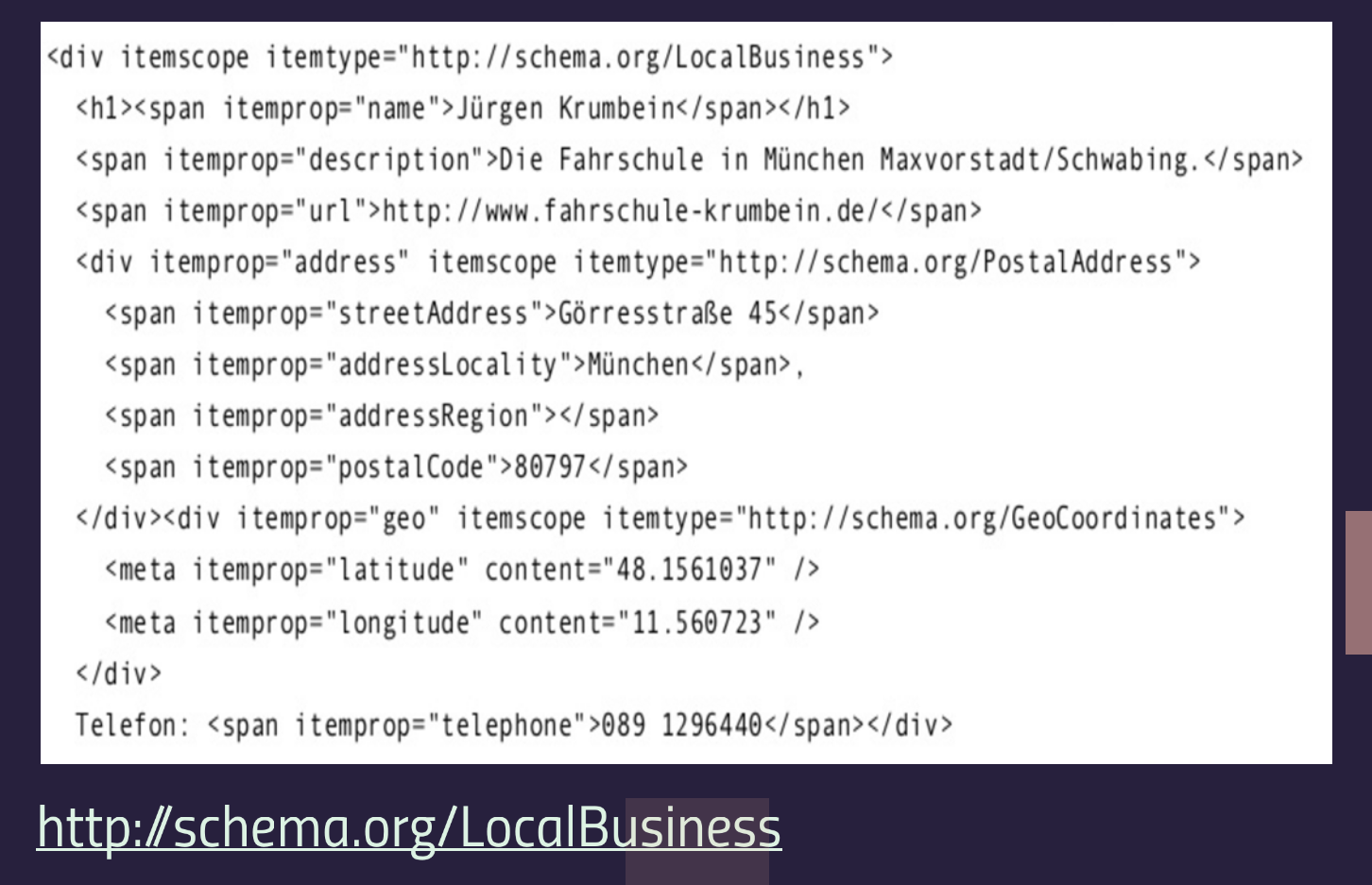 Schema.org-Markup für lokale Unternehmen