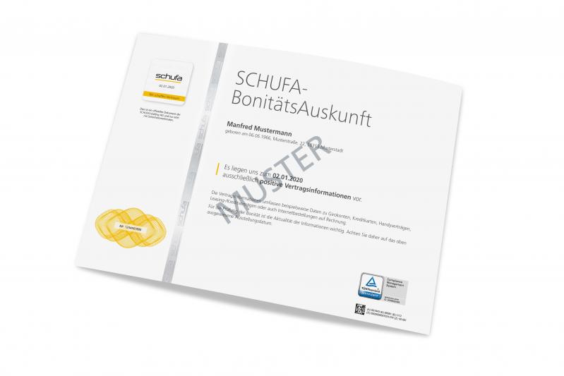 Zertifikat SCHUFA BonitätsAuskunft