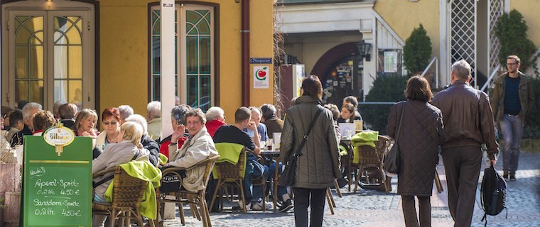 Gießen, reges Leben in der Innenstadt